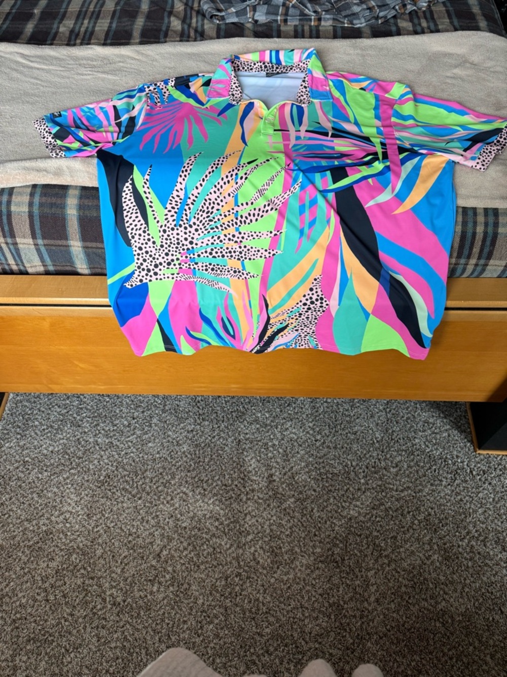 Men's Vibrant Multicolor Tropical Print Polo Shirt